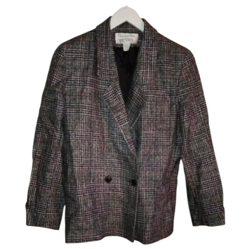 ∆ Lady’s CHRISTIAN DIOR Separates | Black/Red/White Tweed Blazer | Size: 12P